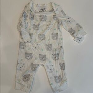 Little Me White Bear Print Onesie